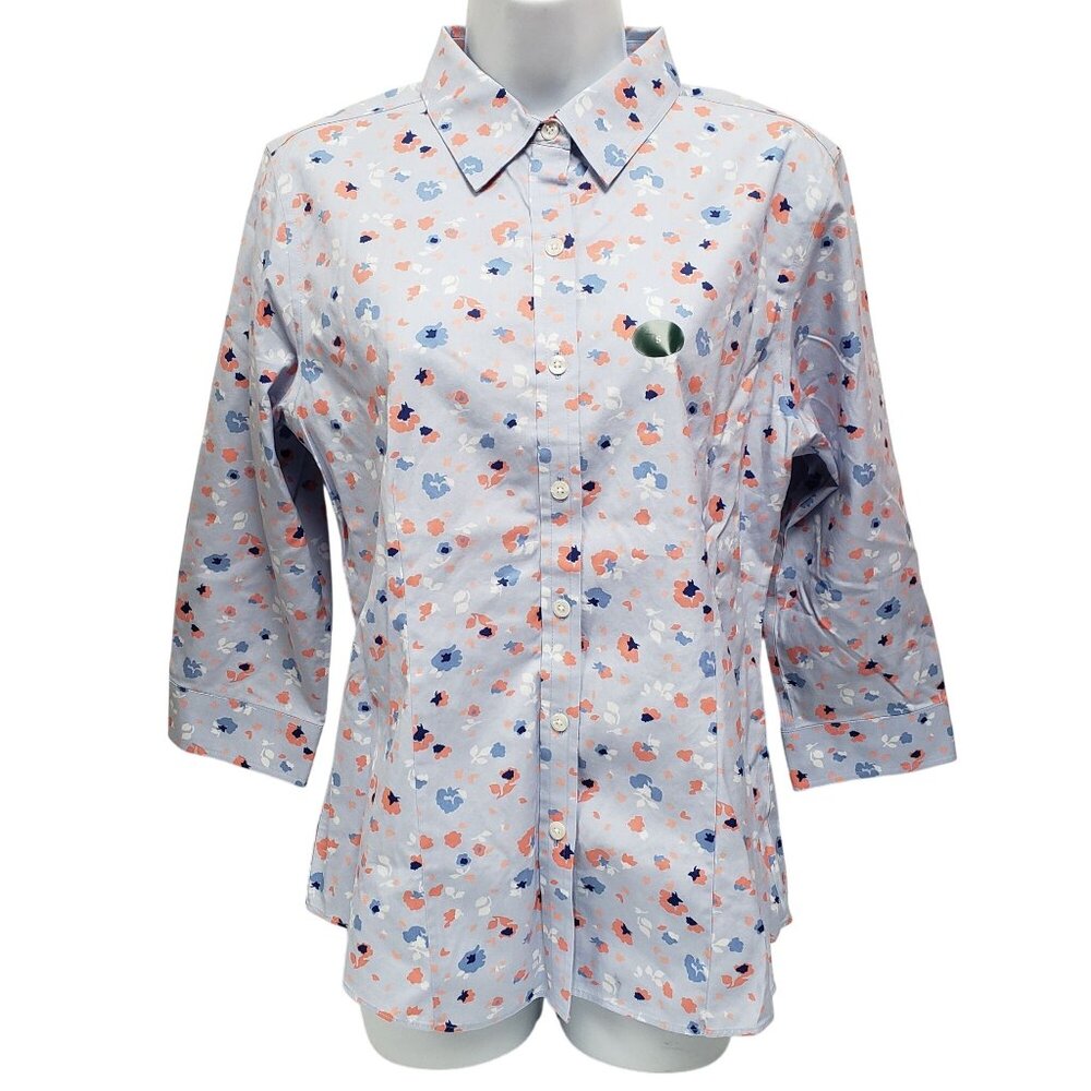 LL Bean Womens Floral Wrinkle Free Top Size Small